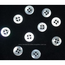Mother of Pearl Flat Button 10mm 4 Hole (3/8") 