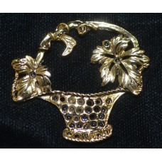 Charm Gold Plated - Basket with Leaves