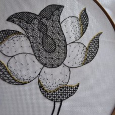 The Art of The Needle Blackwork Tulip Embroidery Kit