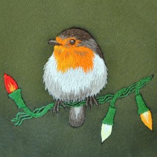 Bluebird Embroidery Company Silk Shading Christmas Robin