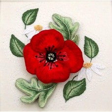 Coleshill Collection Stumpwork Poppy and Daisies