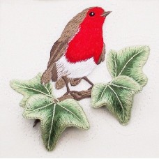 Coleshill Collection Stumpwork Robin Red Breast On Ivy