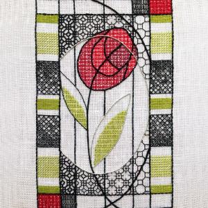 Bluebird Embroidery Company Blackwork Mackintosh Rose
